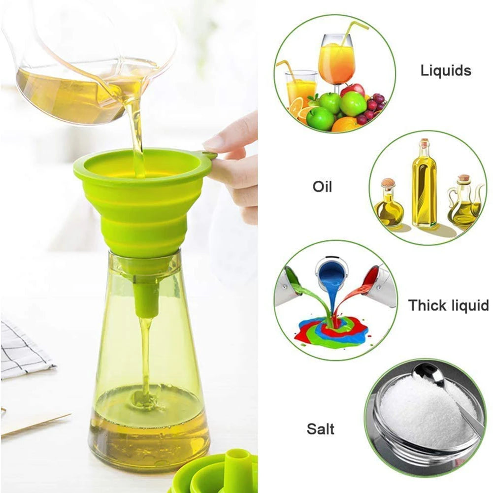 3-Piece Collapsible Silicone Funnel Set