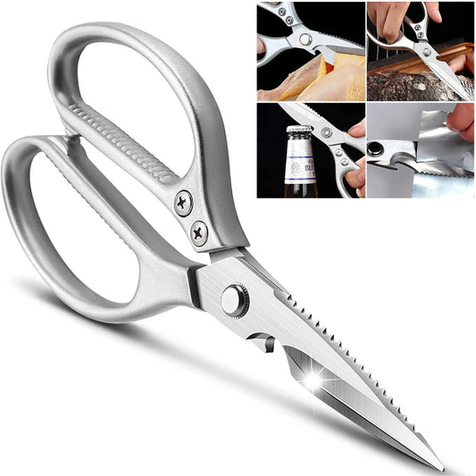 Stainless Steel Multi-Function Kitchen Scissors - Sharp Food Shears for Chicken, Vegetables, and More