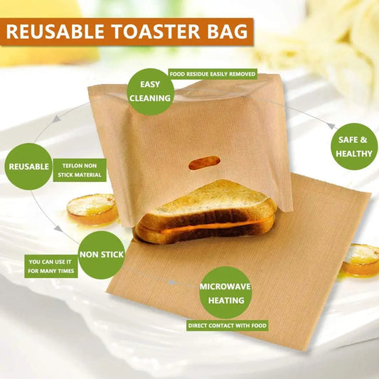 Reusable Non-Stick Toastie Bags - 3-Pack for Perfect Toasted Sandwiches and More