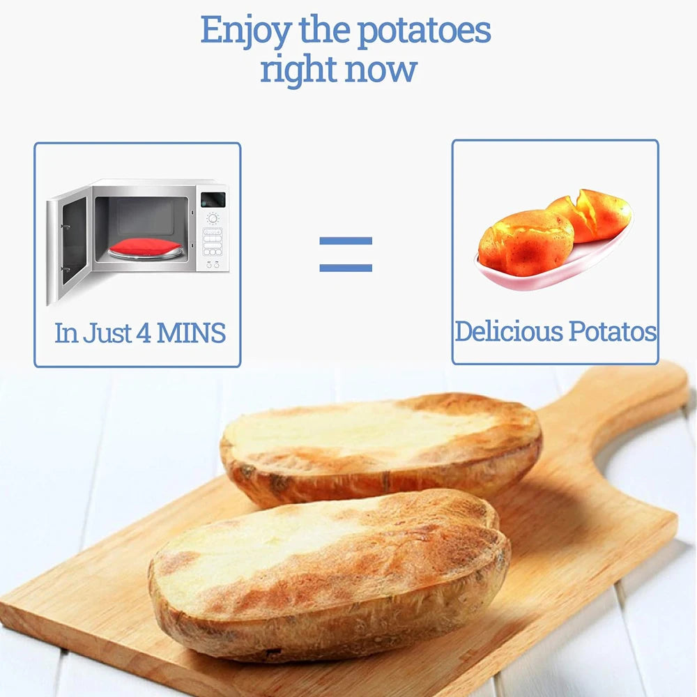 Reusable Microwave Potato Cooker Bag - Perfect Baked Potatoes in 4 Minutes, Red Express Pouch