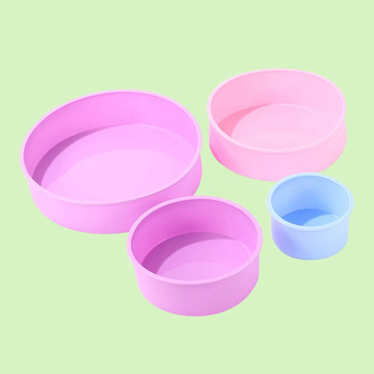 Round Silicone Baking Moulds - 4, 6, 8, 10 Inch Non-Stick Pans for Cakes, Mousse, and Desserts