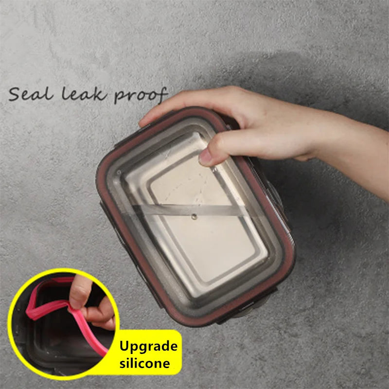 304 Stainless Steel Leakproof Bento Lunch Box - Durable Travel & Storage Container