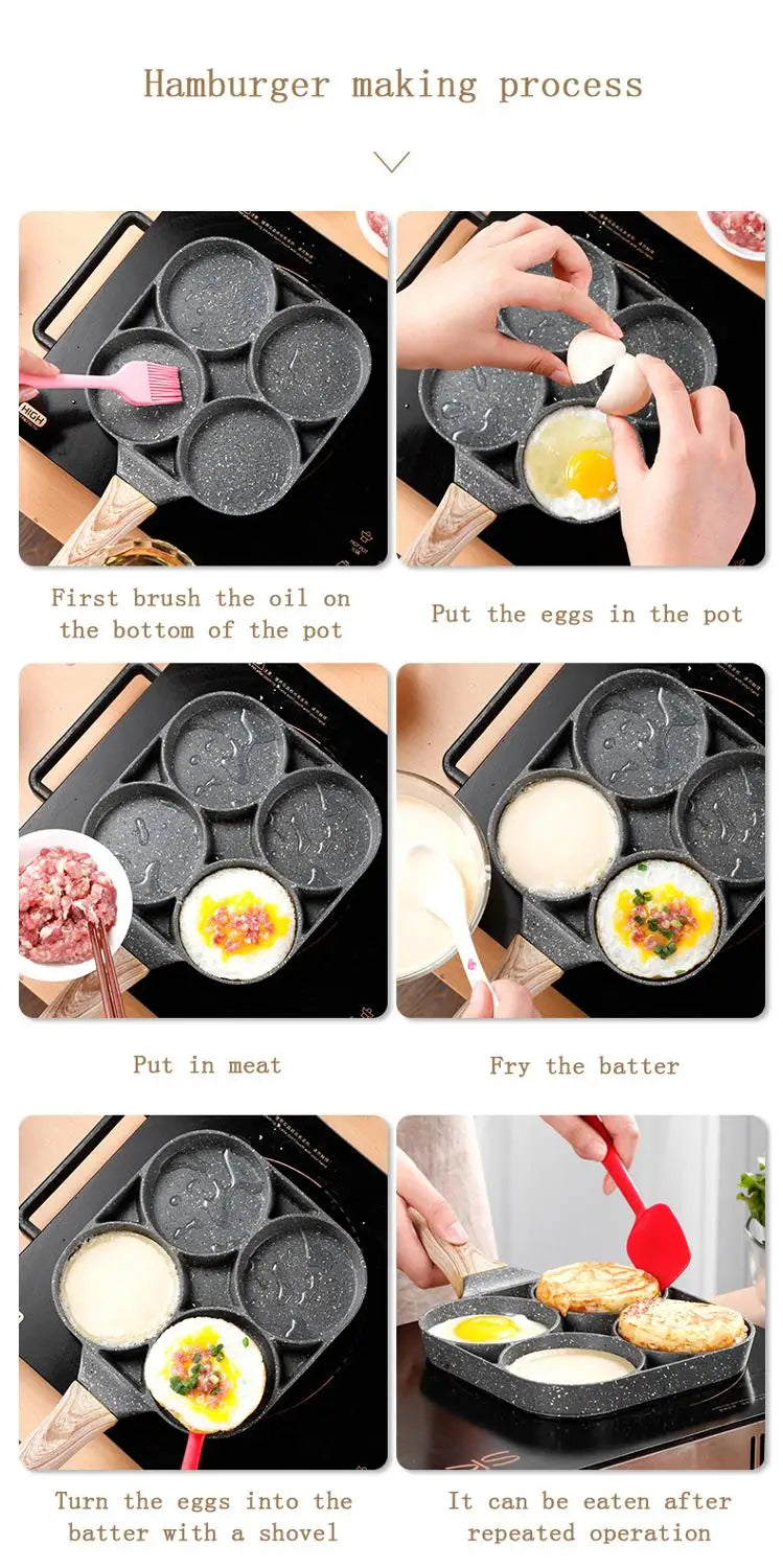 Breakfast Buddy 4-in-1 Non-Stick Pan - Perfect for Omelettes, Pancakes, Eggs, and More