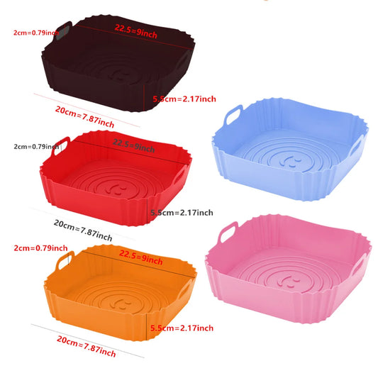 Reusable Silicone Air Fryer Tray - Easy-to-Clean Baking Tool for Pizza, Fried Chicken, and More