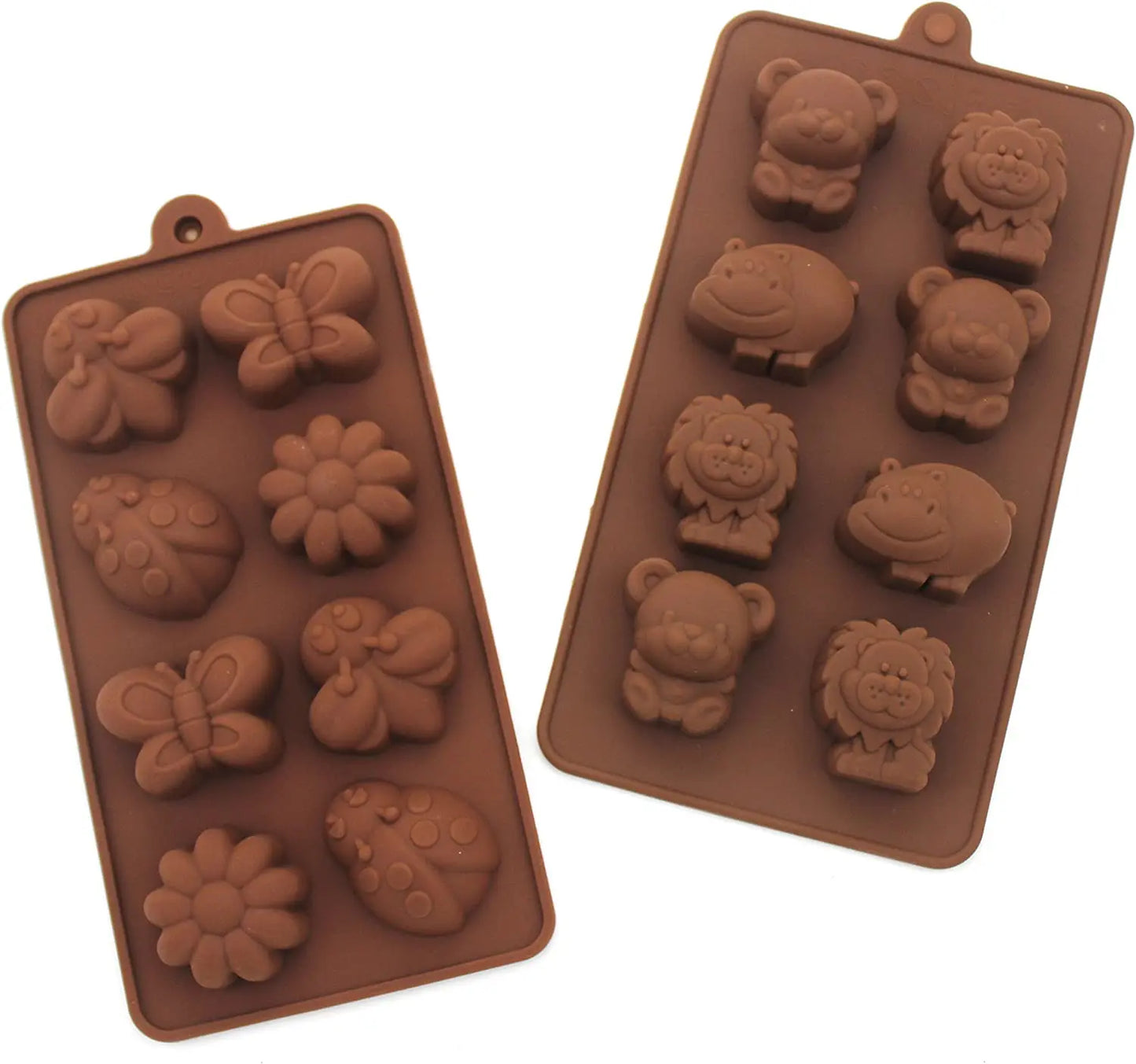 2-Piece Silicone Mould Set - Animal and Insect Shapes for Chocolate, Candy, and Baking