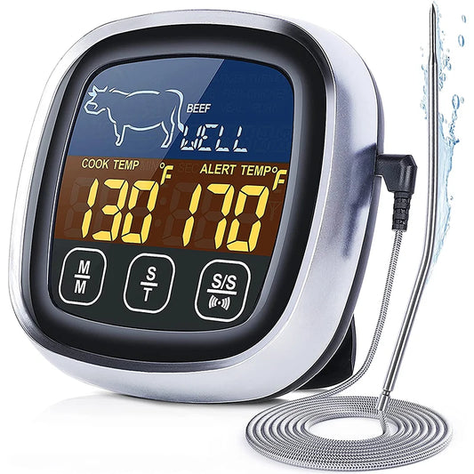 ProCook Digital Meat Thermometer - Waterproof Stainless Steel Probe for Oven, BBQ, and Cooking