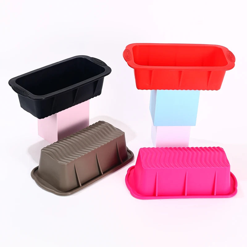 3D Rectangle Silicone Baking Mould - Non-Slip Cake Pan Available in 10 Colours