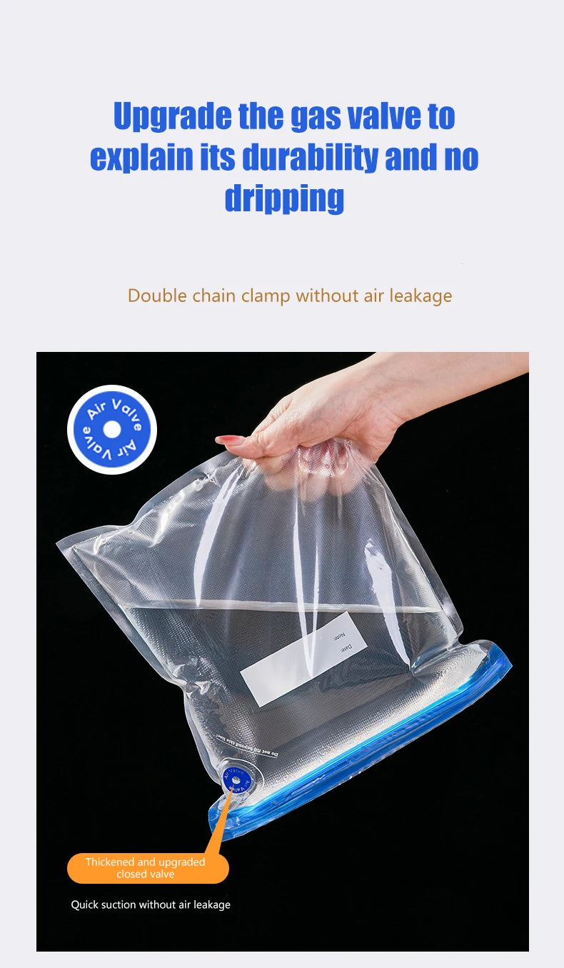 Reusable Vacuum Food Storage Bags -  10 Pack