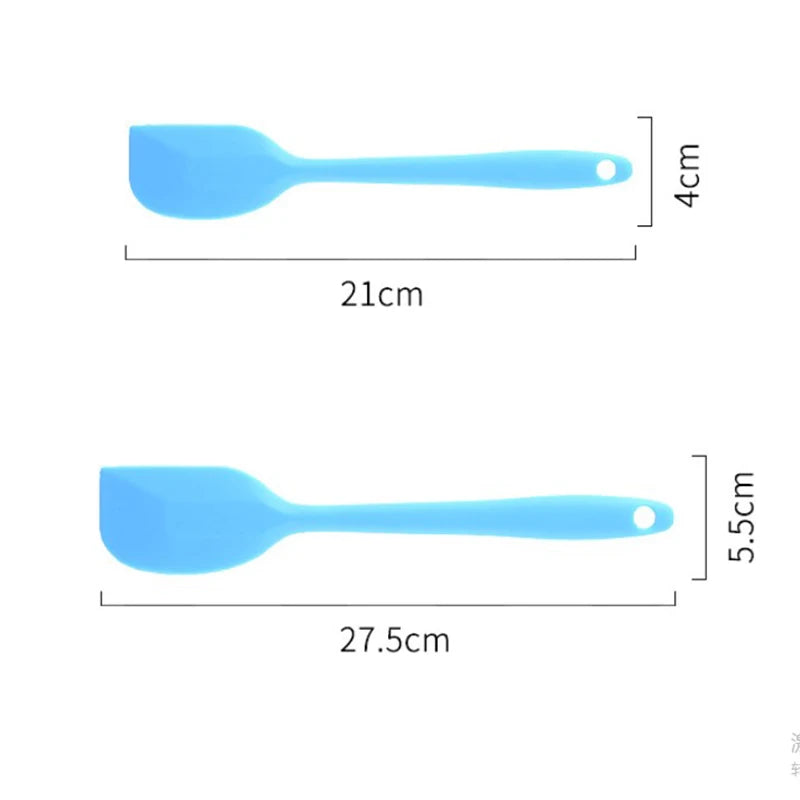 Long Handle Silicone Cake Spatula - 21/27.5cm Baking Tool for Mixing, Scraping, and Decorating