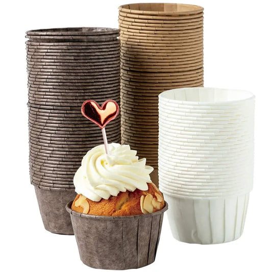 50-Pack Colourful Muffin and Cupcake Paper Cups - Oilproof, Heat-Resistant Liners for Weddings and Parties