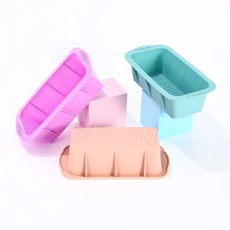 3D Rectangle Silicone Baking Mould - Non-Slip Cake Pan Available in 10 Colours