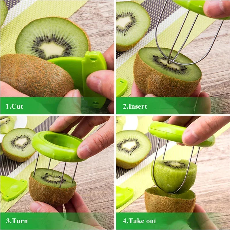 KiwiMaster 4-in-1 Kiwi Cutter and Slicer - Effortless Kiwi Preparation Tool