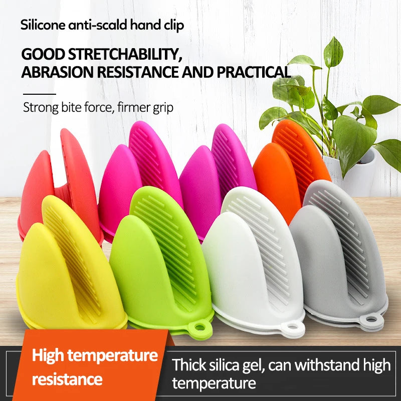 Silicone Heat-Resistant Oven Mitts - Anti-Scalding Kitchen and BBQ Glove for Safe Handling